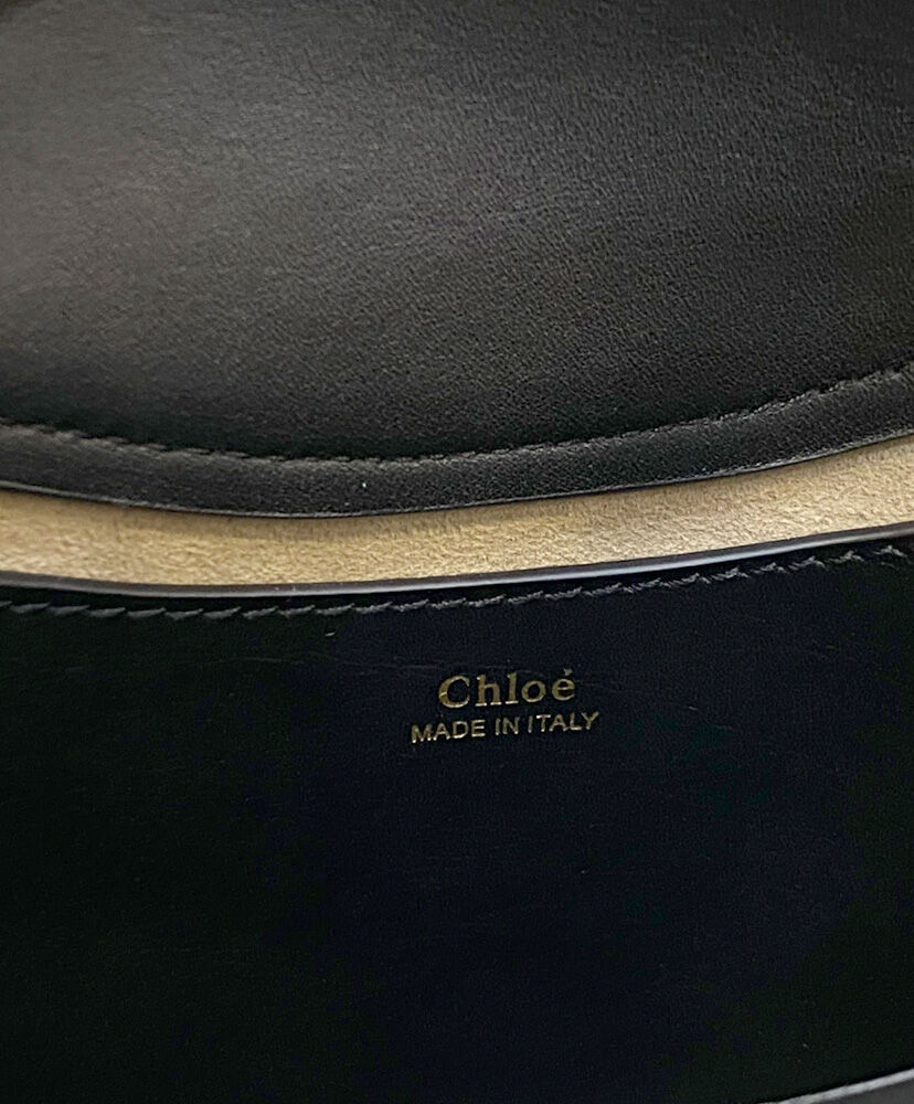 Chloe Kiss Small Purse Handbag Grain Calfskin Black